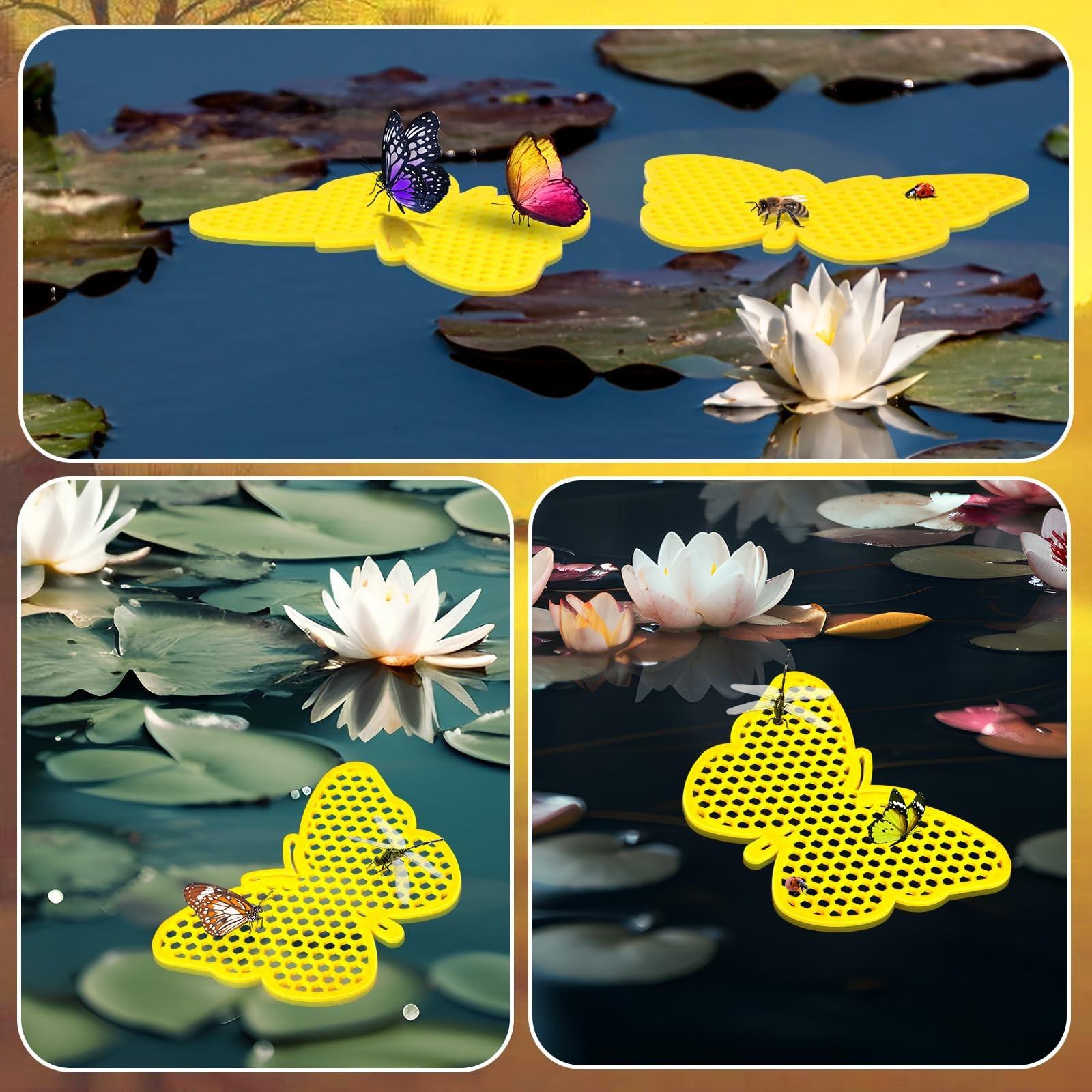 4 Pack Floating Bee Island Watering Station, Butterfly Insect Waterer for Feeding, Bee Bath, Garden Decor, Essential Gardening Tool