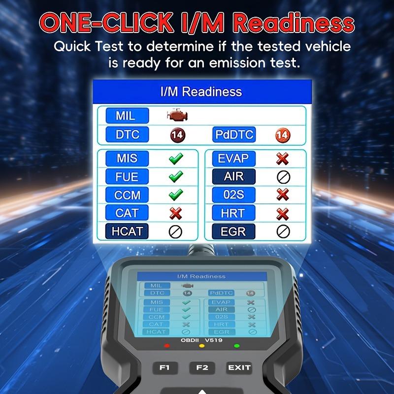 Professional OBD2 Scan Diagnostic Tool | Enhanced Engine Fault Code Reader And Reset, Mode 6/8 Advanced OBDII/EOBD Car Diagnosis Scan Tool, Battery Tester, I/M Preparation State, Error Code Eraser | Suitable for All OBD II Protocol Cars Since 1996