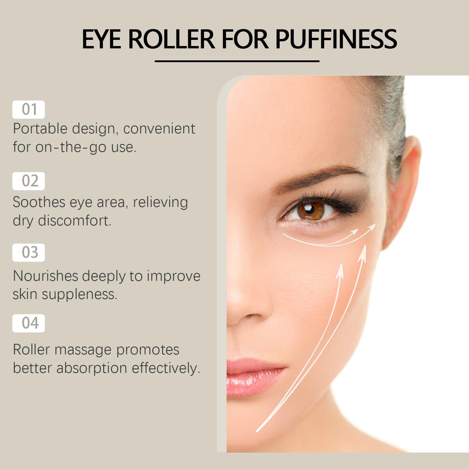 Eye Roll-On Essence, Gentle Hydrating Eye Cream, Smooths and Firms Skin, Moisturizes and Brightens, Fine Texture, Revitalizing Serum