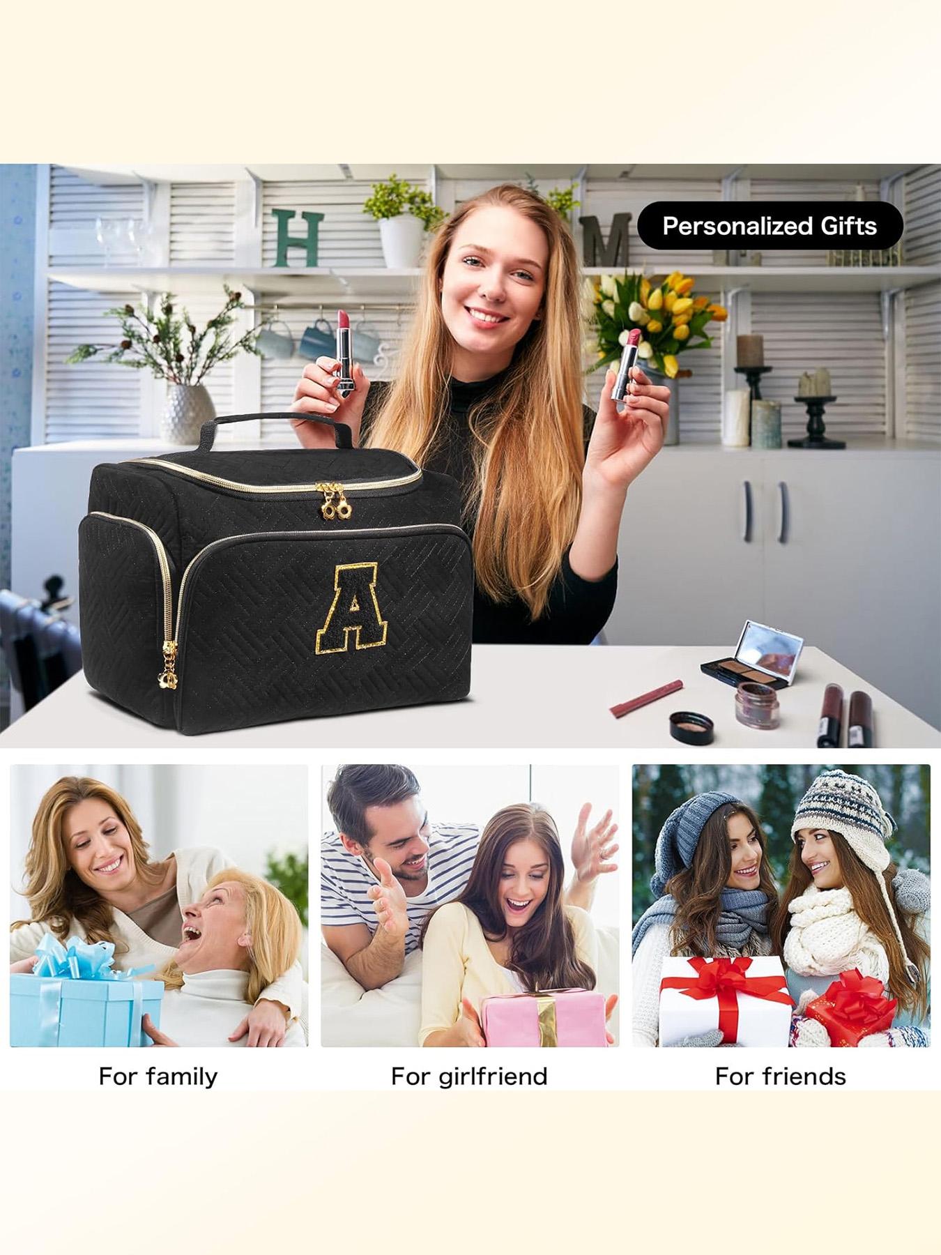 Large Wide-Open Travel Toiletry Bag, Lightweight Makeup Cosmetics Organizer with Handle, Essential Toiletries Storage for All Seasons, Travel Cosmetic Bags, Cosmetic Pouch