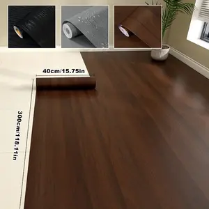 Self-Adhesive Vinyl Flooring Roll, Durable PVC Material Thick Self-Stick Wood Look Tiles, Waterproof Durable Floor, Easy Installation for Any Room