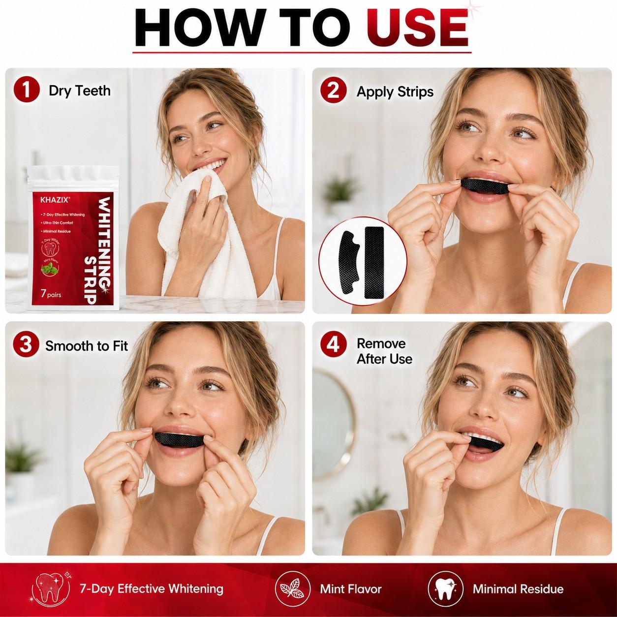 7 Pairs Dental Care Stickers, Gentle Comfort, Easy Home Use, Fresh Smile, Oral Beauty Maintenance, Daily Teeth Care, Oral Hygiene Essentials, Mouth Care