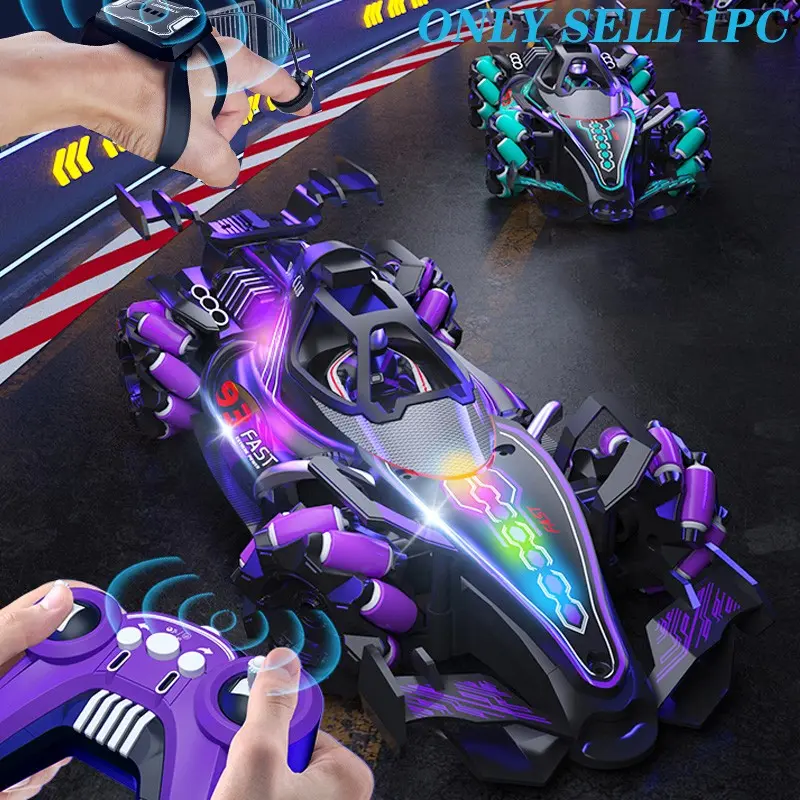 Gesture & Remote Control Four-wheel Stunt Car, 1 Set Electric High Speed Drift RC Car with Light & Music, Ideal Birthday Gifts