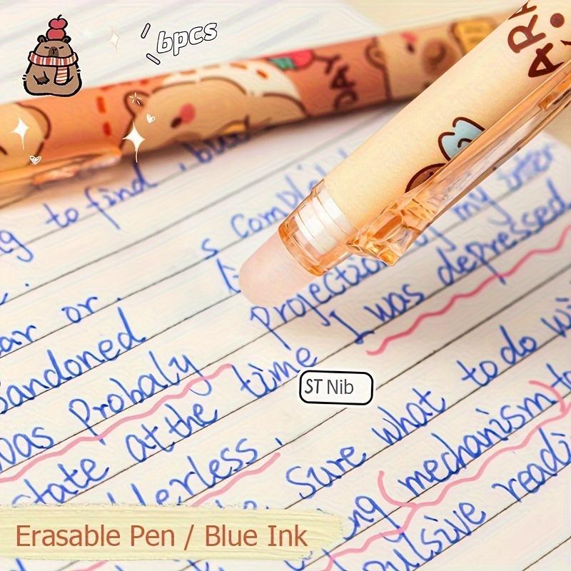 6 Pack Water Dolphin Erasable Gel Pens, Retractable Design, Blue Ink, Smooth Writing, Quick Dry Office Supplies, Elegant Pen