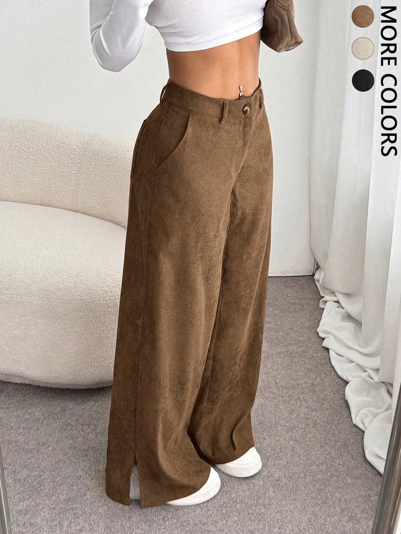 Women's Casual Pants Vintage High-End Split Wide Leg Loose Corduroy Long Pants, Comfortable and Stylish, Perfect for Daily Wear Women's Casual Pants Vintage High-End Split Wide Leg Loose Corduroy Long Pants, Comfortable and Stylish, Perfect for Daily Wear