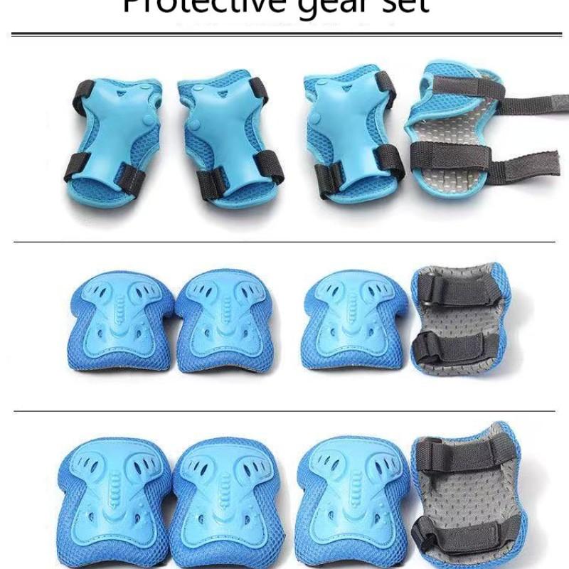 Lightweight Breathable Protective Gear Set, Knee Elbow Wrist Guards, Adjustable Velcro Design, Outdoor Safety Equipment