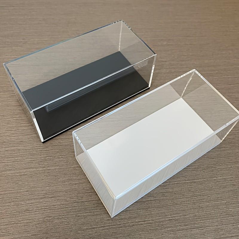 4 Transparent Dust-Proof Acrylic Display Boxes, / Base Options, 4.17x1.87x1.87 Inches, Ideal for 1:64 Scale Models, Collectibles, Toy Storage