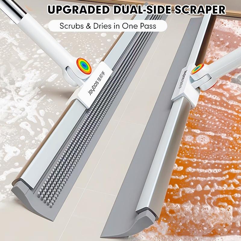 Heavy Duty Floor Broom Pet Hair Remover with Non Stick Brush Extended Design for Hardwood Tile Carpet Glass Perfect for Bathroom Kitchen Living Room Ergonomic Handle