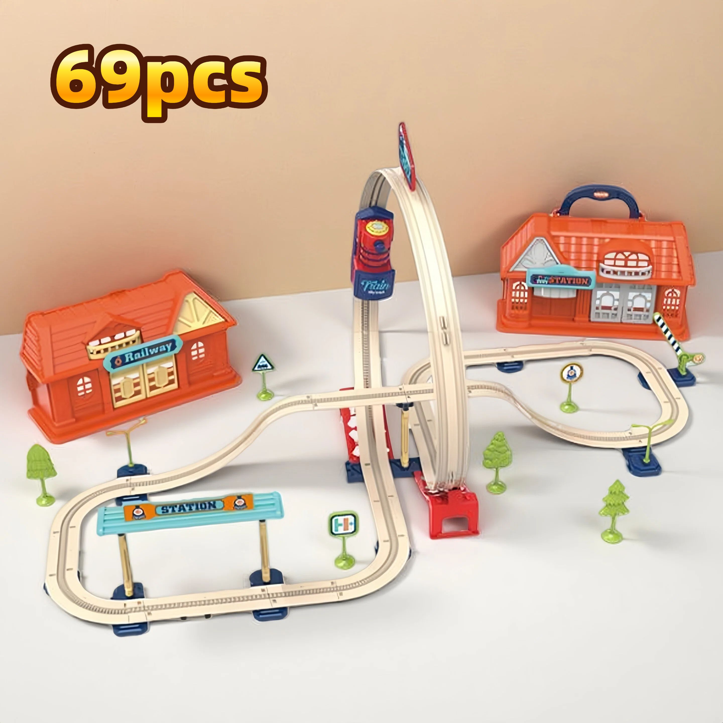 Convenience Store Electric Train & Track Set. Flexible assembly ...