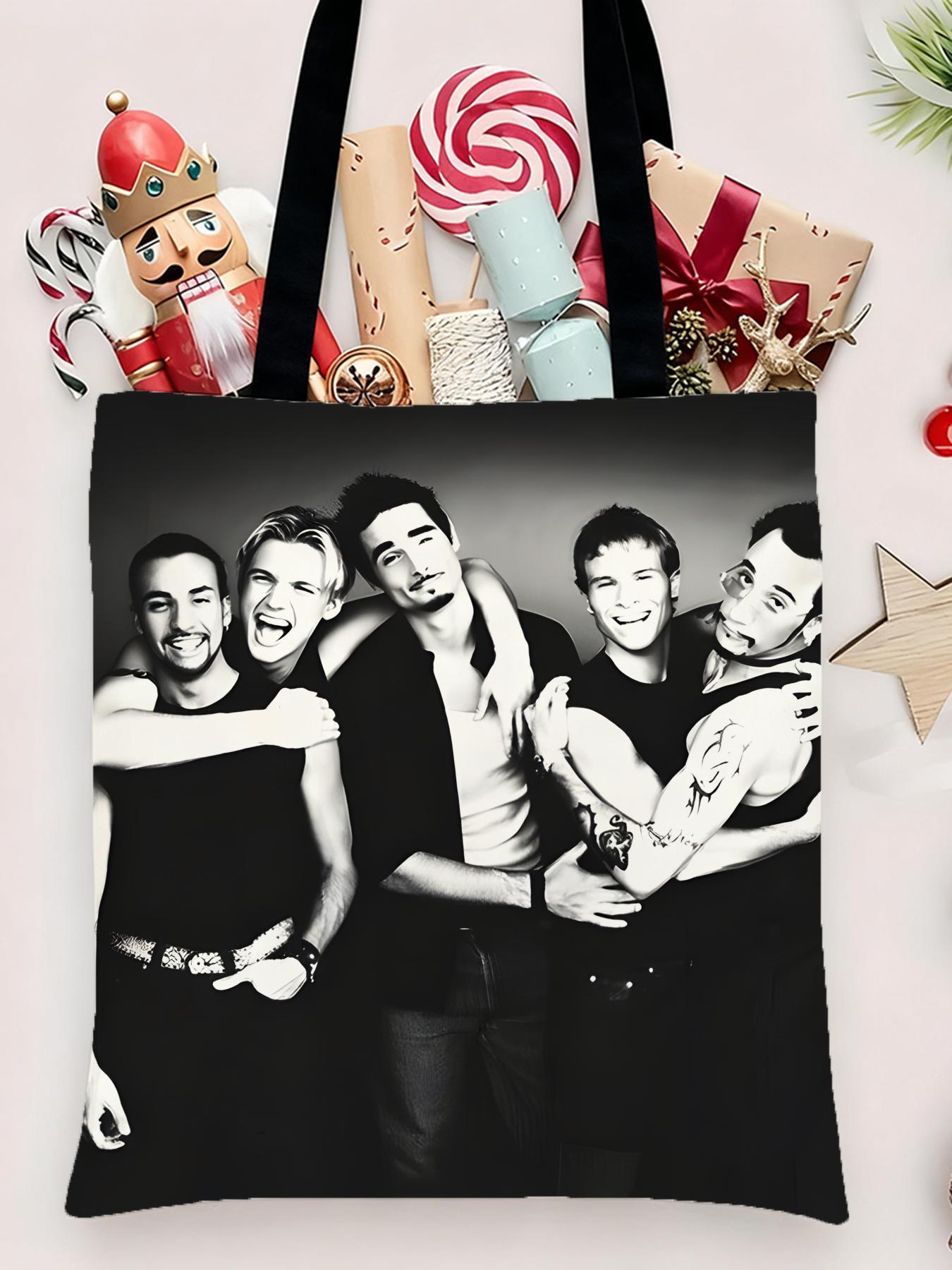 Backstreet Boys band Storage Bags Canvas Shopping Bag Christmas Party Tote Women's Handbag Festive Large Capacity Bag for Outdoor Picnic Party Travel Shopping Anime Crossbody Bags for Boys Girls Students Simple Tote