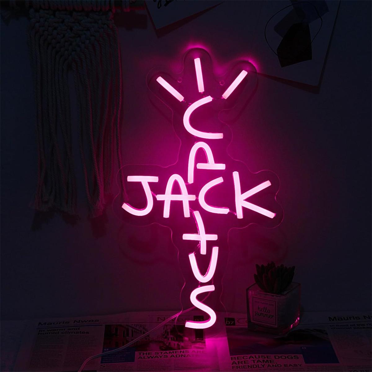 Cactus Design Neon Sign, USB Powered Creative LED Neon Light, Neon Accent Lights, Decorative Neon Sign for Bedroom, Room, Office, Home Decor