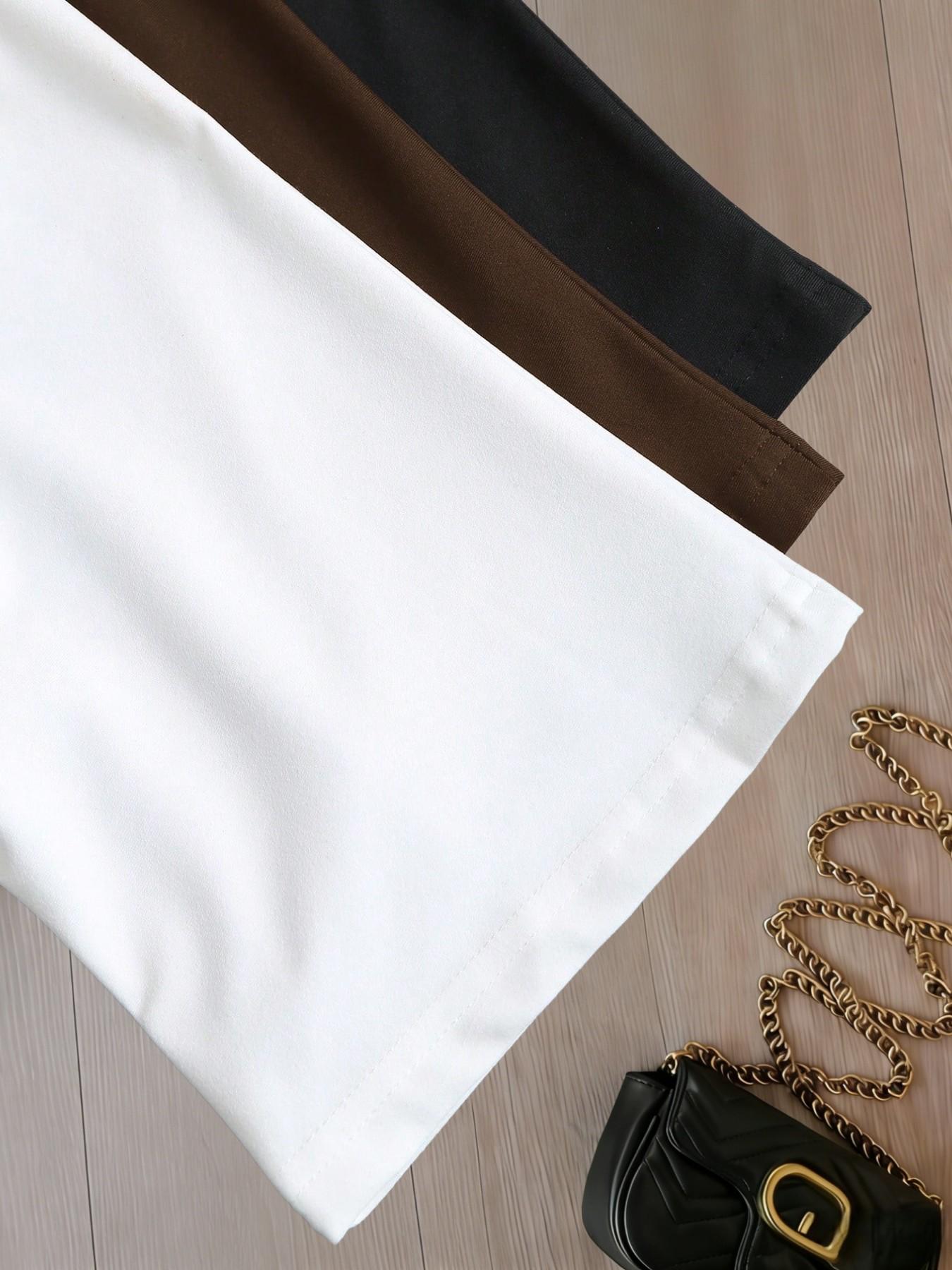 3 Pack Solid Color Ruched Crop Top for Women, Deep V Neck, Three-Quarter Sleeves, Slim Fit, Casual Chic Basic Minimalist T-Shirt