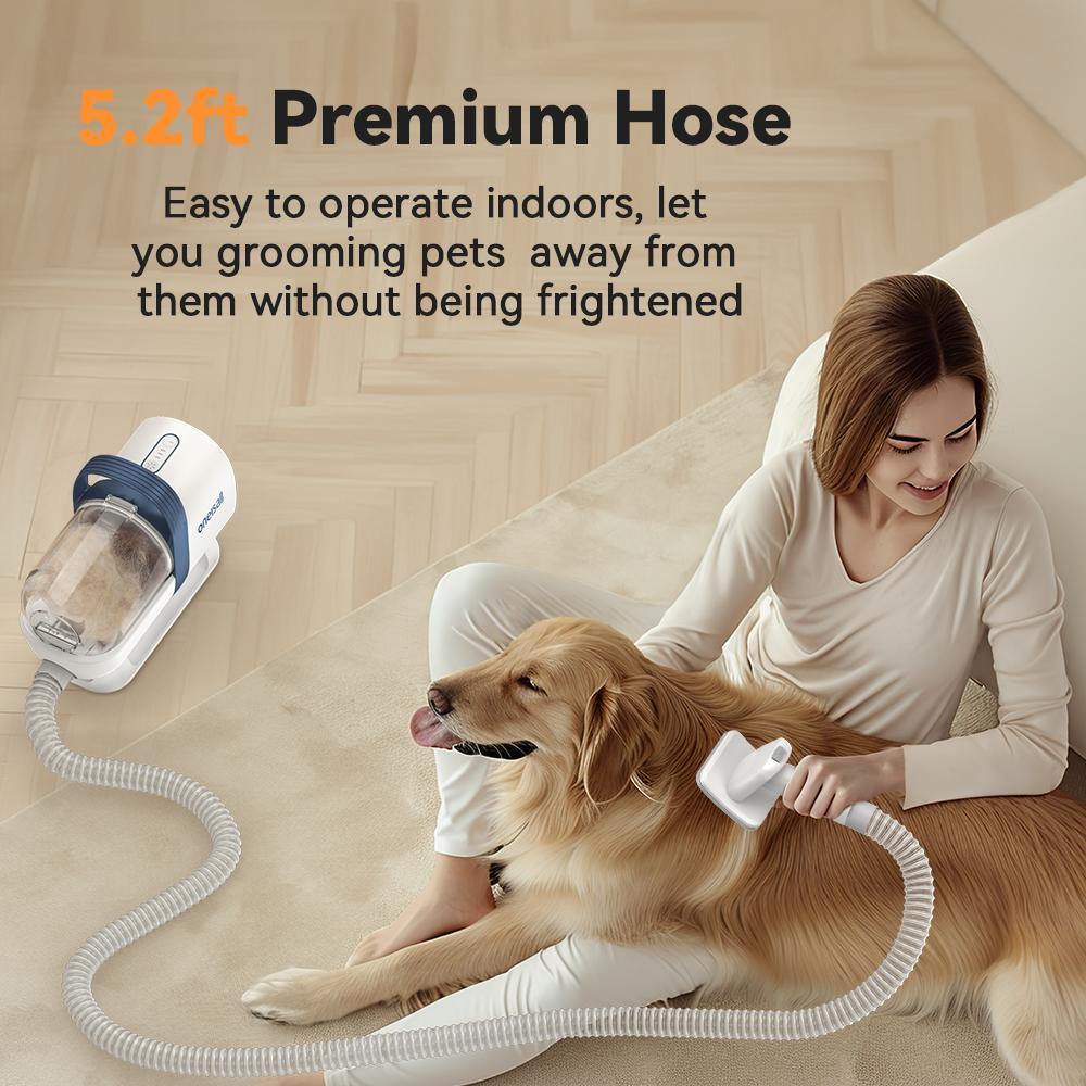 oneisall Dog Hair Vacuum & Dog Grooming Kit, Pet Grooming Vacuum with Pet Clipper Nail Grinder, 1.5L Dust Cup Dog Brush Vacuum with 7 Pet Grooming Tools for Shedding Pet Hair, Home Cleaning
