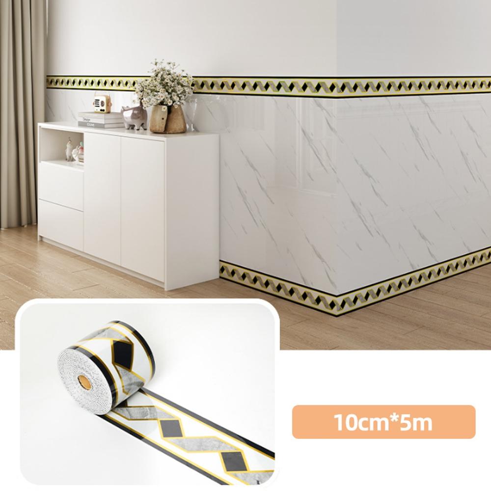 1 Roll Imitation Brick Panel Marble Backsplash Wallpaper European Marble Pattern PVC Material 197×3.94 Inches Thick Self-Adhesive Waterproof DIY Decoration for Bedroom Kitchen Bathroom
