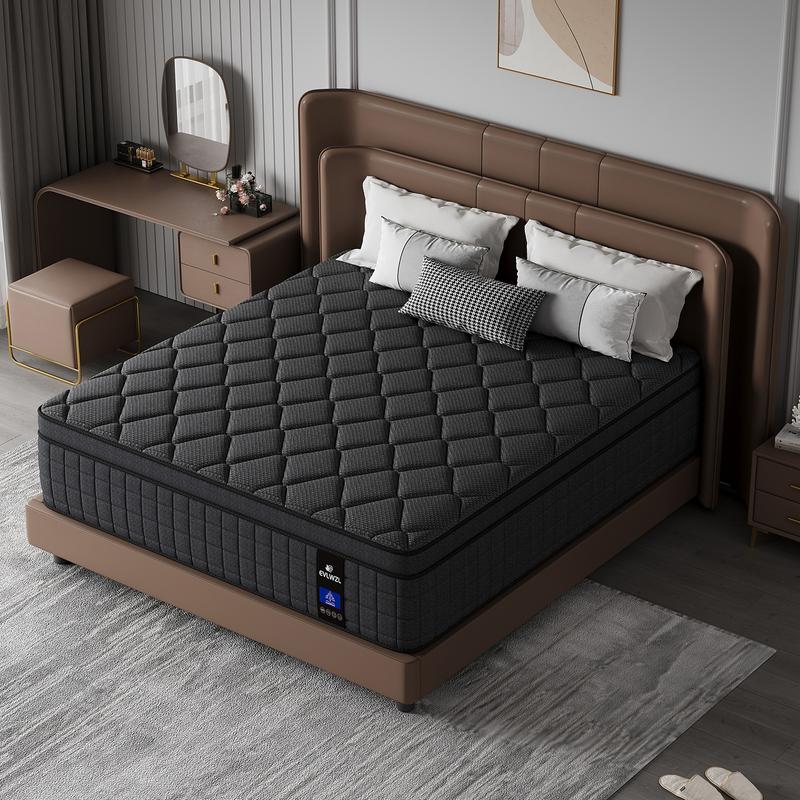 【EVLWZL】8/10/12/14 Inch Twin, Full, Queen, King Mattress Memory Foam And Spring, Hybrid MattressMedium Firmness, Lumbar Support, For Home Rooms Hotels, Boxed Halloween ChristmasGift Furniture Ergonomic queen size mattress Interior Modern