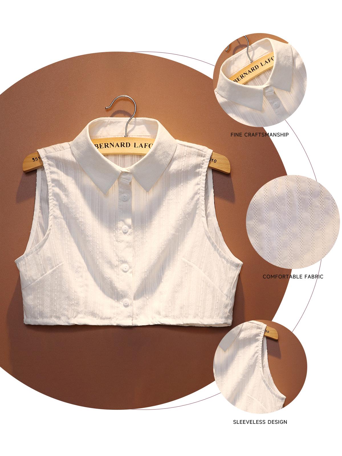 Ladies' decorative fakes collar, a pure cotton white collar, is available in multiple size specifications, including M, L, XL and 2XL. It can be matched with various coats and is suitable for wearing on all kinds of occasions.