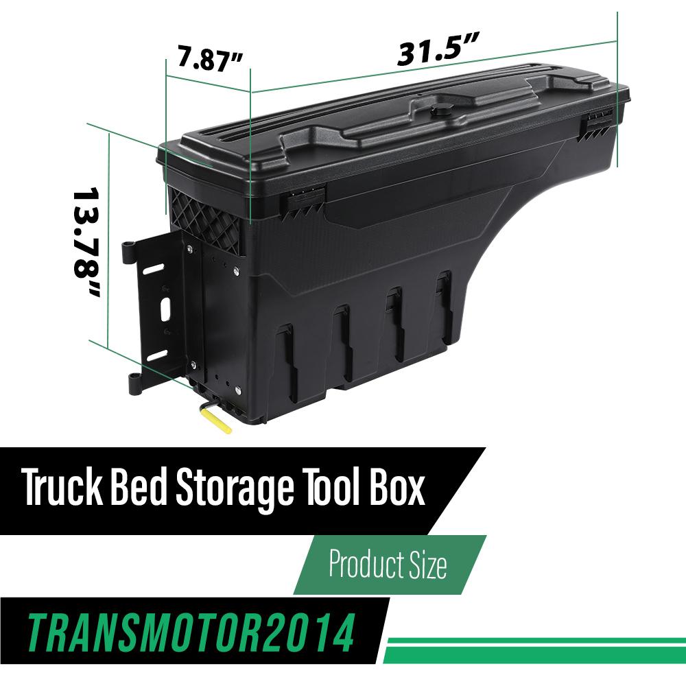 CROSSDESIGN Truck Bed Storage Tool Box Swing Case Left Side Fit For 2019-2021 Dodge Ram 1500 High quality ABS composite material Storage Box Dodge Ram Truck Accessories