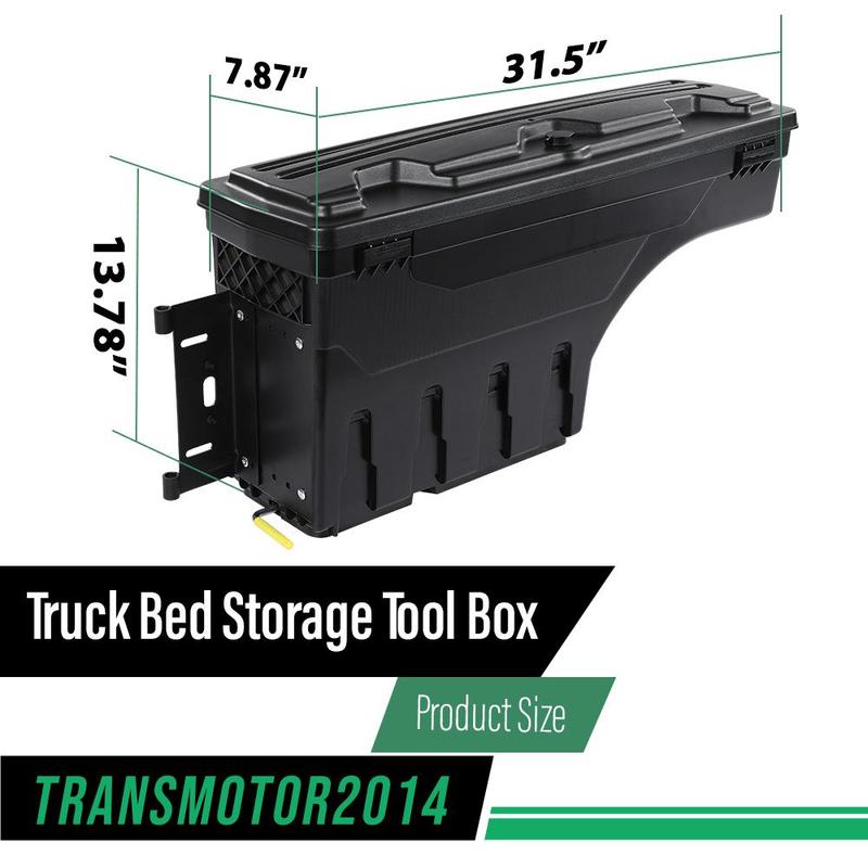 CROSSDESIGN Truck Bed Storage Tool Box Swing Case Left Side Fit For 2019-2021 Dodge Ram 1500 High quality ABS composite material Storage Box Dodge Ram Truck Accessories