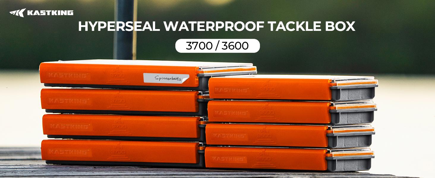 KastKing HyperSeal Waterproof Tackle Box, Waterproof 3700 Tackle Trays, Fishing Tackle Box Organizer with Removable Dividers, Lure Box and Terminal Tackle Storage