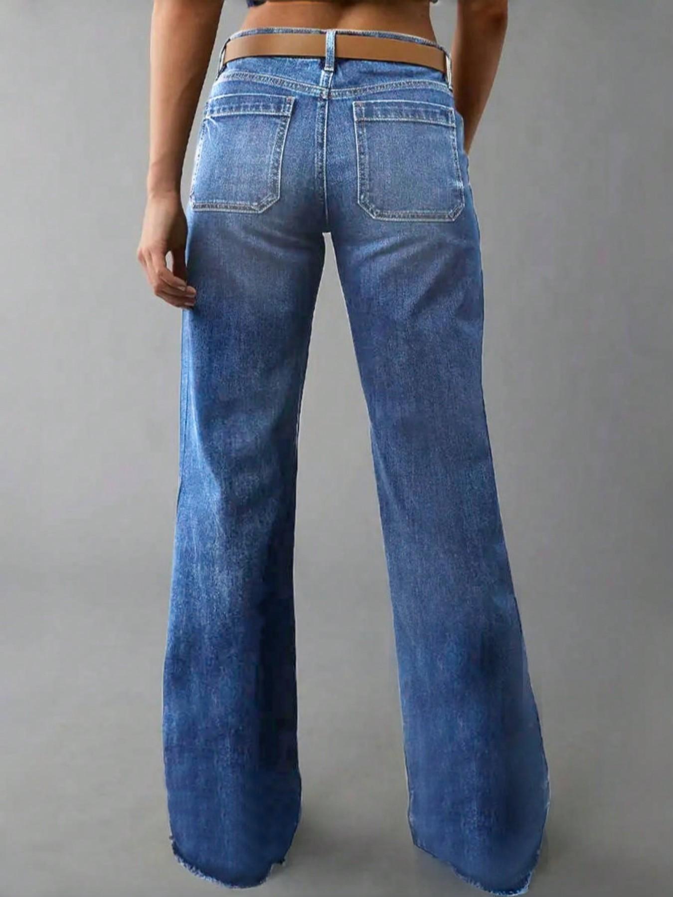 Women's Loose Straight Leg Denim Jeans, Comfortable Casual Style, Perfect for Daily Wear and Outdoor Activities, T-chic
