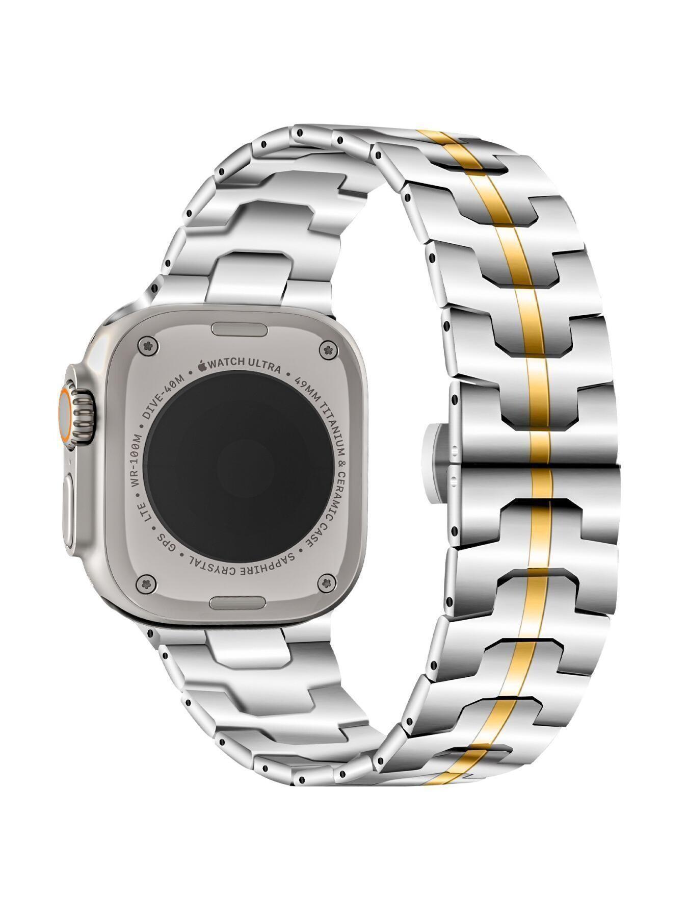 Iron Man Stainless Steel Butterfly Buckle Watch Strap for Apple Watch Series 1-11 and Ultra 2