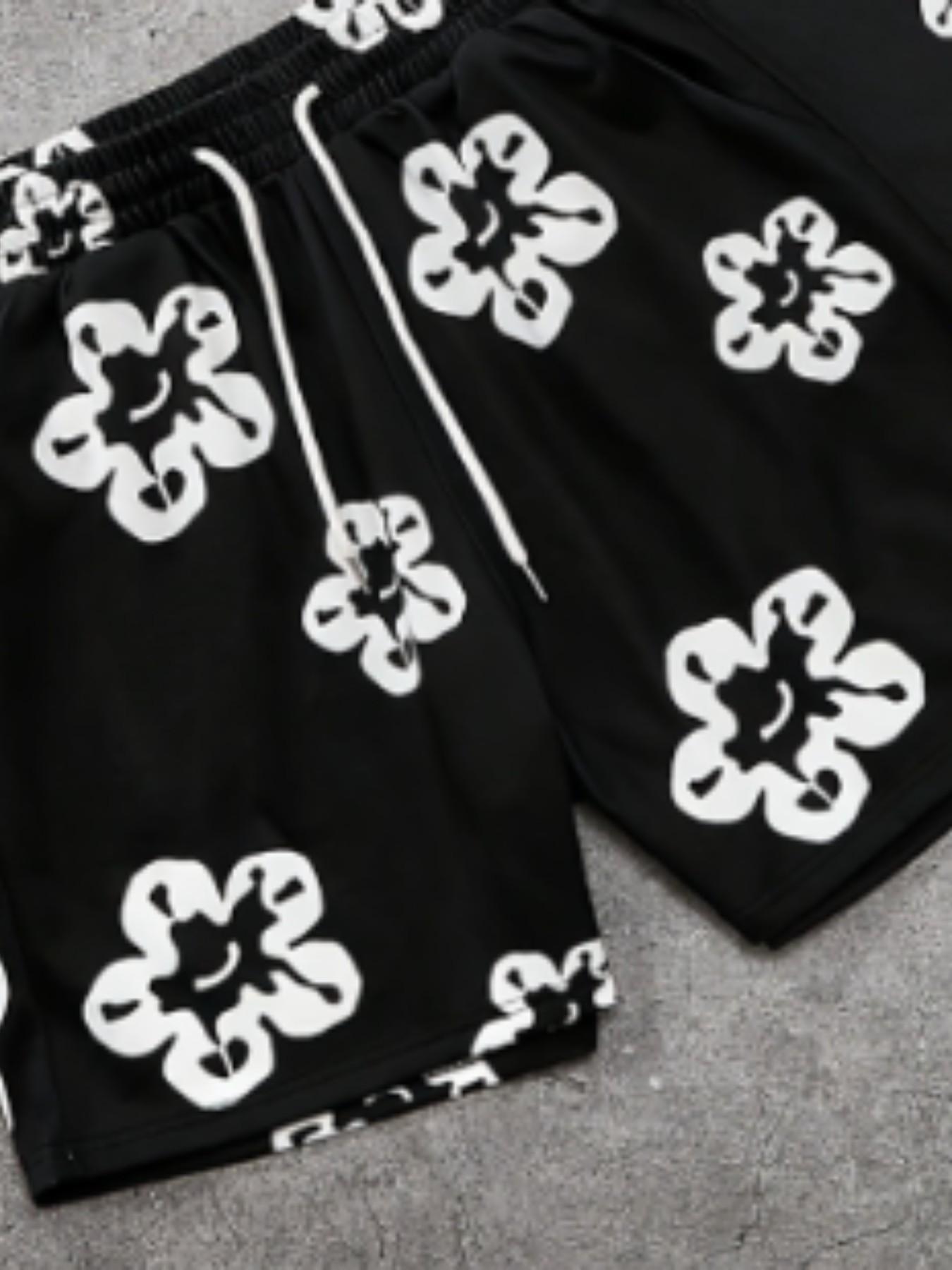 Men's Summer Suit Short Sleeve T-Shirt and Shorts, Breathable and Quick-Dry, Casual All over Print, Ideal for Outdoor Activities