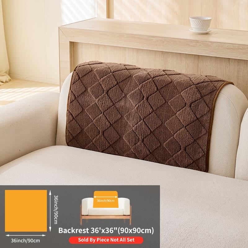 Modern Plush Diamond-Pattern Quilted Sofa Cover, Dustproof, Soft & Pet-Friendly Polyester Protector for Single-Seat to L-Shaped Couches