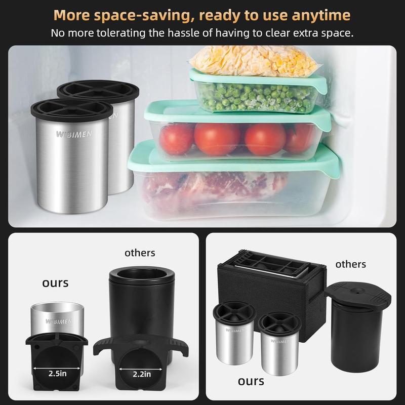 WIBIMEN Crystal Clear Ice Ball Maker - Stainless Steel Reusable Mold for Whiskey & Cocktails