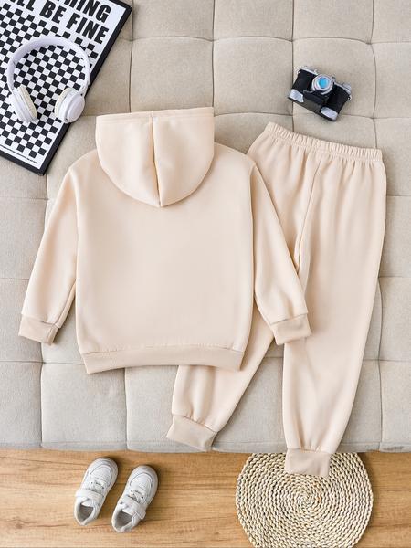 Boys' Fall & Winter Fashion Hooded Sweatshirt Set, Thick Anime Motorcycle Print Pullover, Casual Fitted Pants, Perfect Outdoor Wear