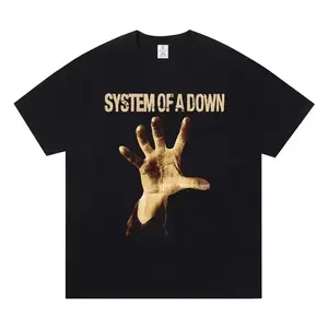 Rock Band System of A Down Hypnotize Graphic T-shirts Punk Black Summer Top Casual  Fabric Man