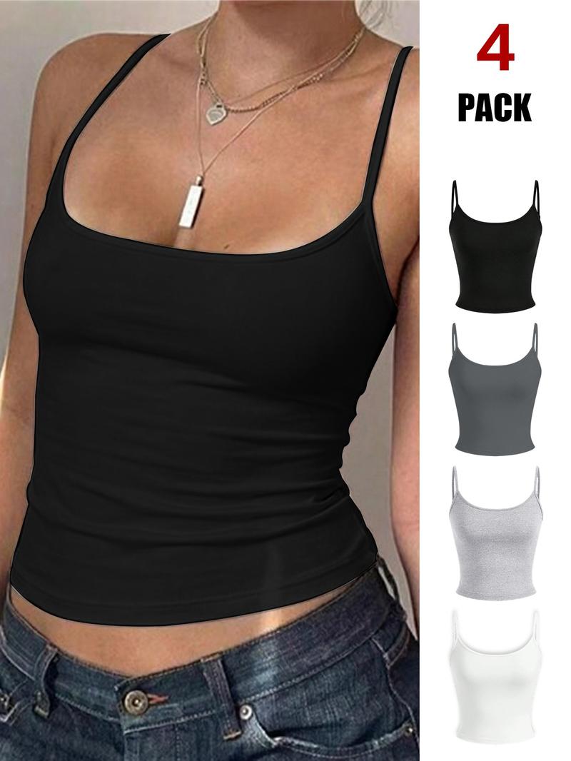 Women's Slim-Fit Short Casual Vest Four-Piece Set, Perfect for Back-To-School in Summer, Stylish and Comfortable