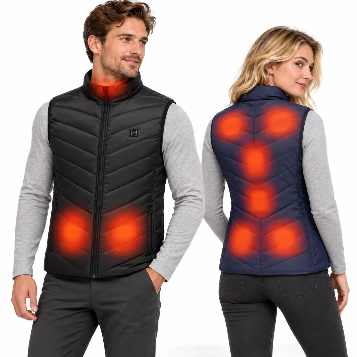 Electric Heated Jacket for Men and Women, Warm Winter Outerwear with 9 Heating Areas and 3 Heat Levels, USB Powered Thermal Coat for Daily Commuting, Outdoor Activities and Cold Weather