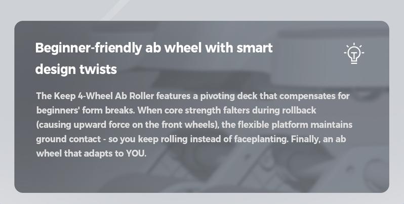 KEEP Ab Roller Wheel with Knee Mat, Automatic Rebound Abdominal Wheel with Elbow Support Ab Workout Equipment for Strengthening Core Muscles Abs Exercise Roller for Women Men