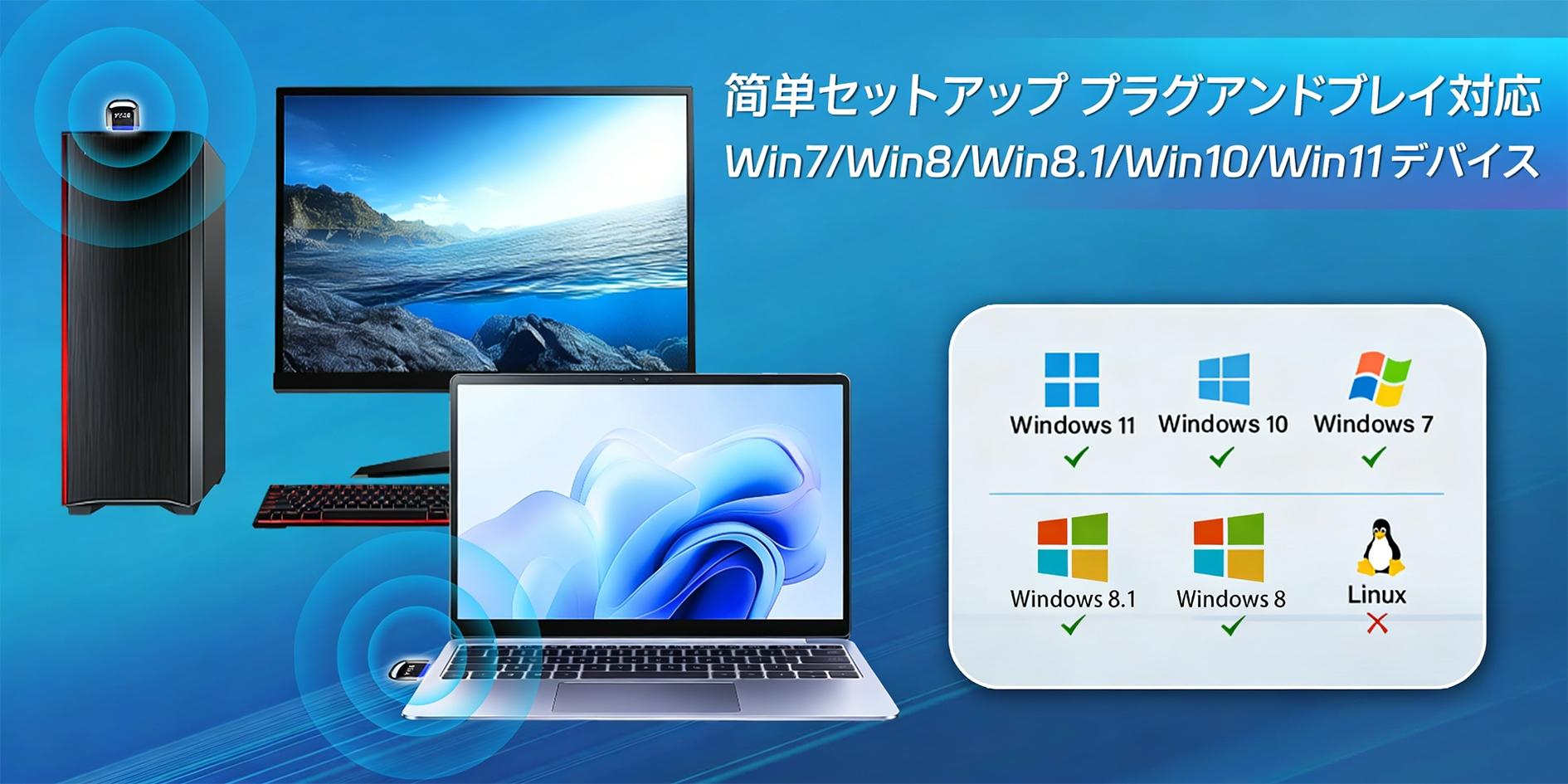 USB Bluetooth Adapter for PC Bluetooth 5.4 Dongle Receiver, Plug and Play, Compatible with Windows 11/10/8.1, Receiver Dongle, Aftermarket Accessory, Sub Device, Bluetooth, Compact