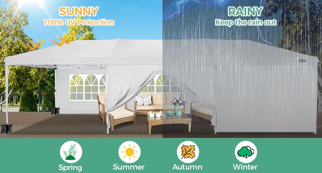 COBIZI 10x30 Pop Up Canopy Tent with Removable Sidewalls for Wedding, Canopy Easy up