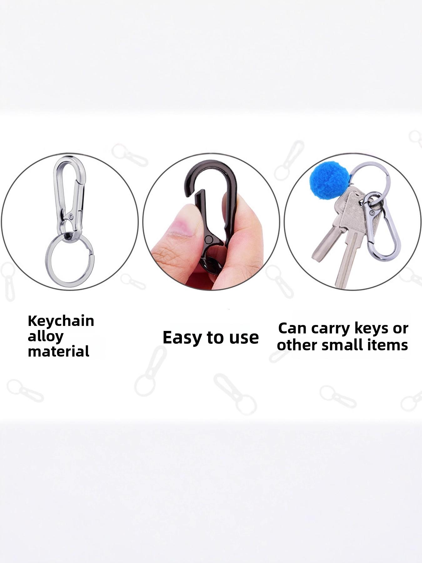 2 Pack Metal Car Keychain Accessories, DIY Ring Circle Waist Hanging Buckle, Men's Climbing Hook Key Chain Couple Pendant