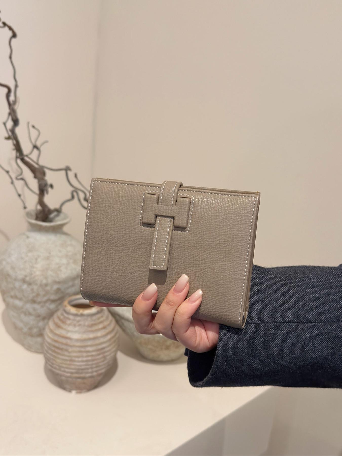 Women's Plain Color Wallet with Multiple Card Slots, Bank Credit Card Holder, Driver License Case, Daily Use & Travel Accessories