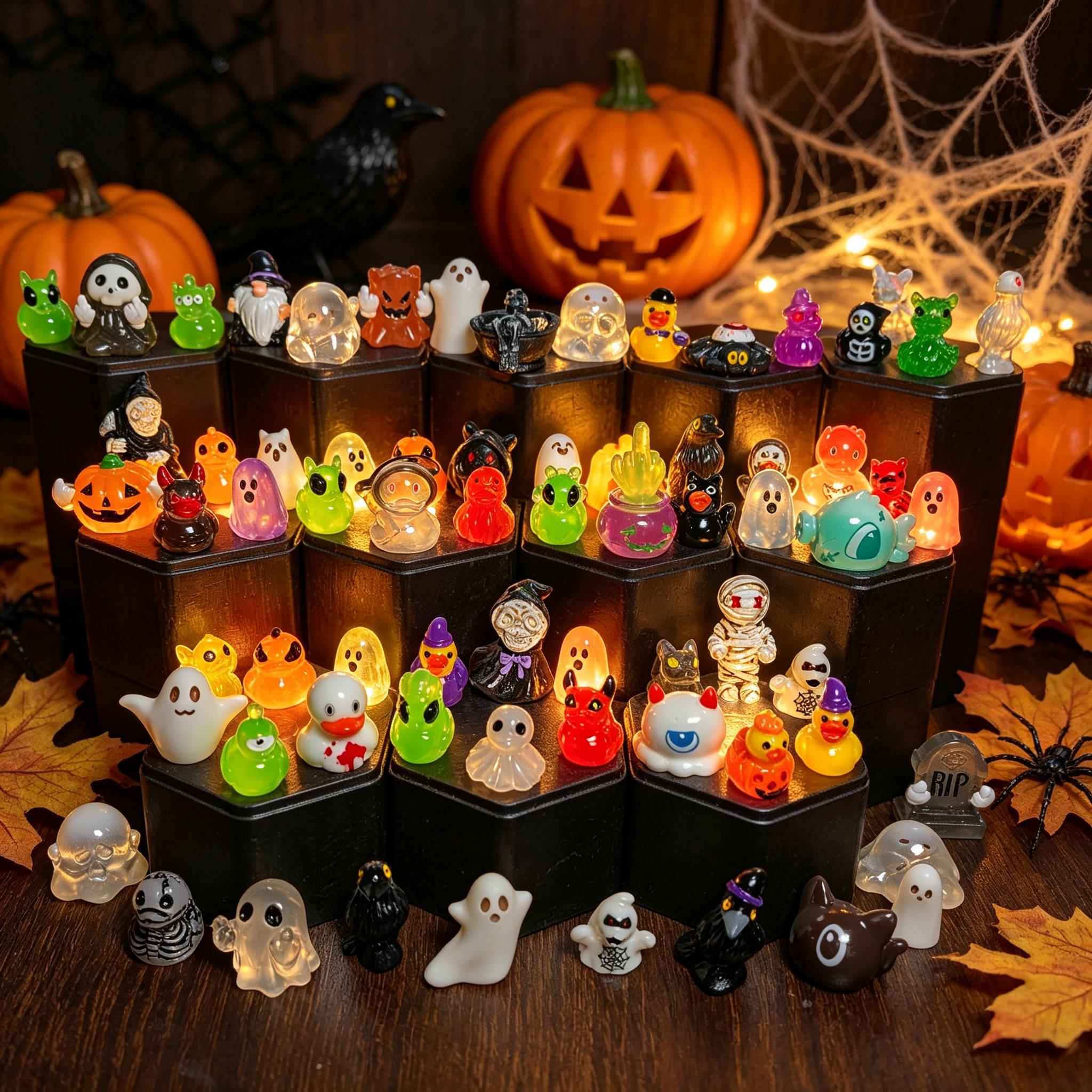 Mini Ghost Skull Devil Witch Resin Ornaments, Halloween Decoration, Cute Spooky Garden Figurines, Perfect Party Gifts #GLOBAL PICKS