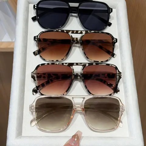 Unisex Fashionable All-match Trendy Aviator Sunglasses Set, Trendy Casual Sunglasses for Everyday Use, Fashion Accessories for Outdoor Activities, Stylish Sunglasses, Trendy Fashion Shades