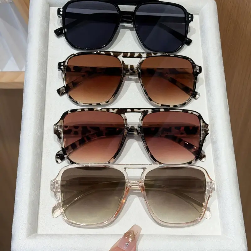 Unisex Fashionable All-match Trendy Aviator Sunglasses Set, Trendy Casual Sunglasses for Everyday Use, Fashion Accessories for Outdoor Activities, Stylish Sunglasses, Trendy Fashion Shades