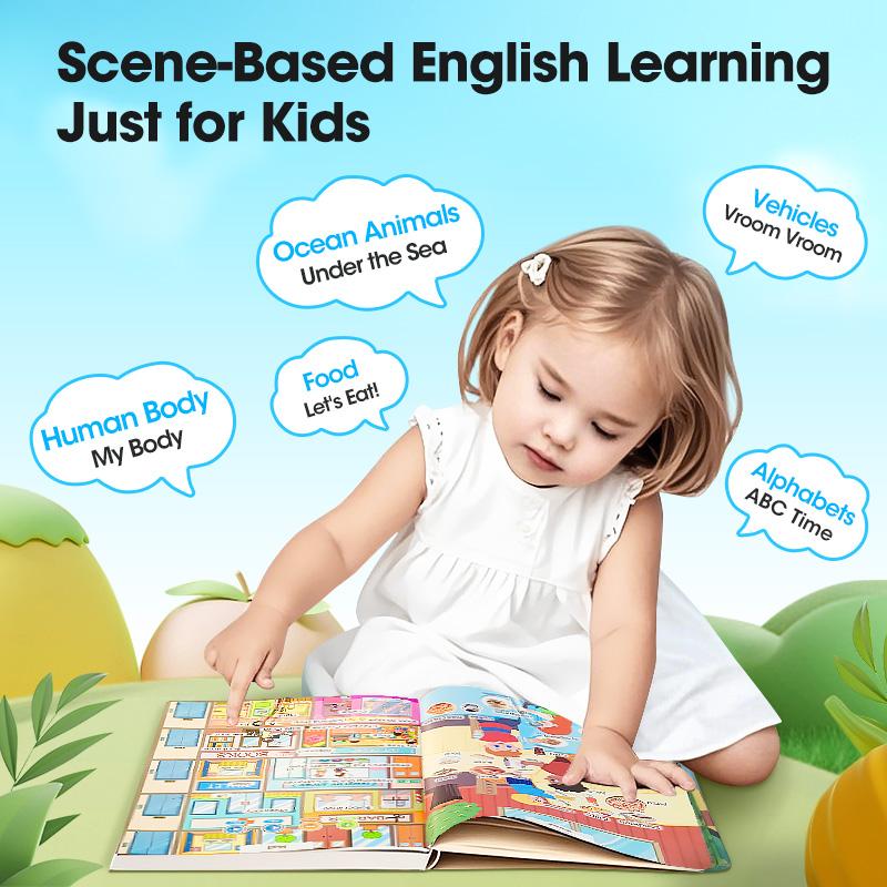 Toddler 1-6 Year Old,My First English Sound Toy – 470+Words, 21 Themes, Fun Word Game Bilingual Toys, Juguete Educativo for Educational Language, School Education Perfect Educational Gift Talking Flash Cards Nursing Flashcards Multifunction.