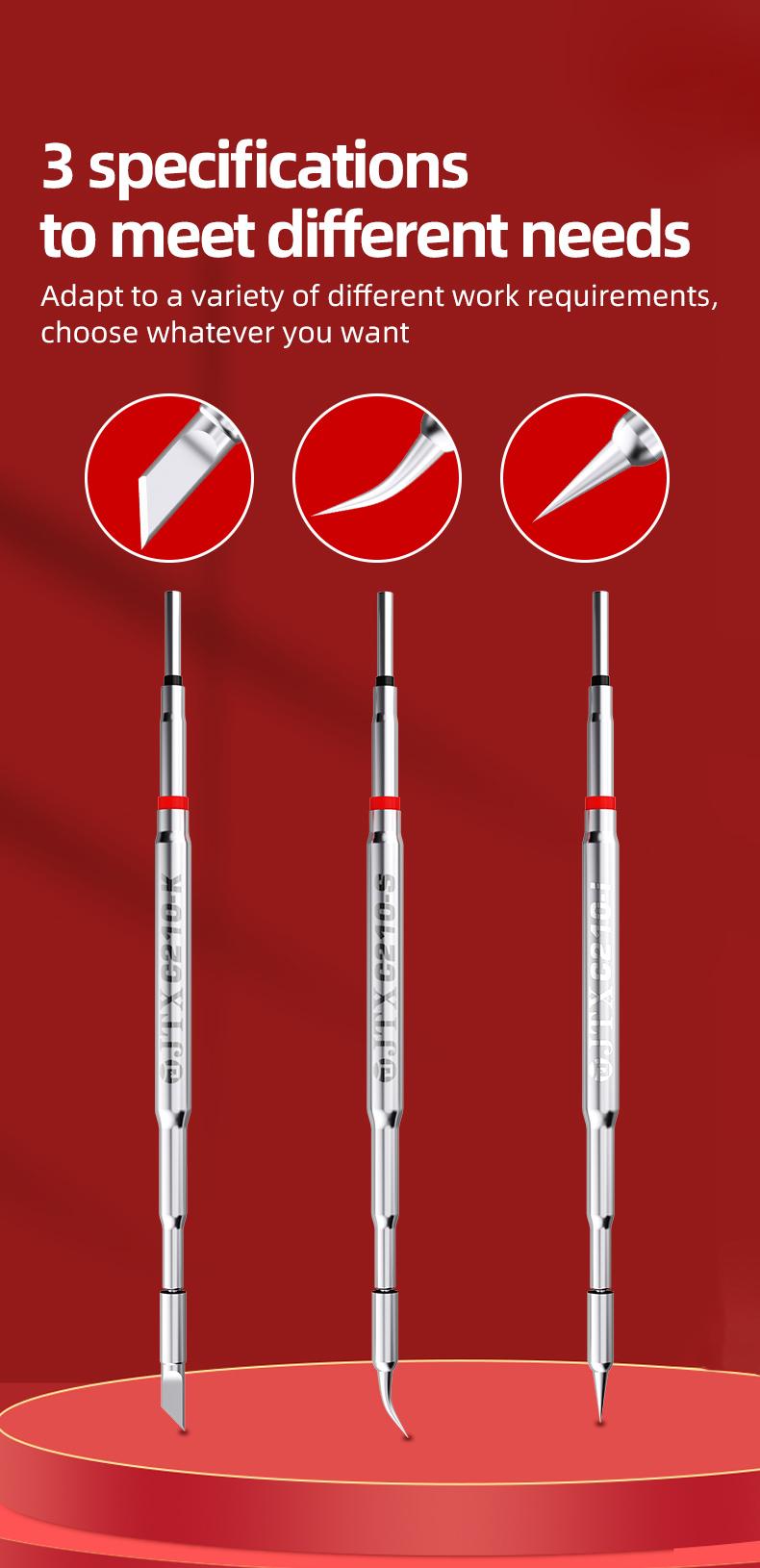 JTX C210 Soldering Iron Tips C210-I-IS-K 3in1 Kits for T210 Handle Mobile Phones Soldering Station Welding Tip Tools Set