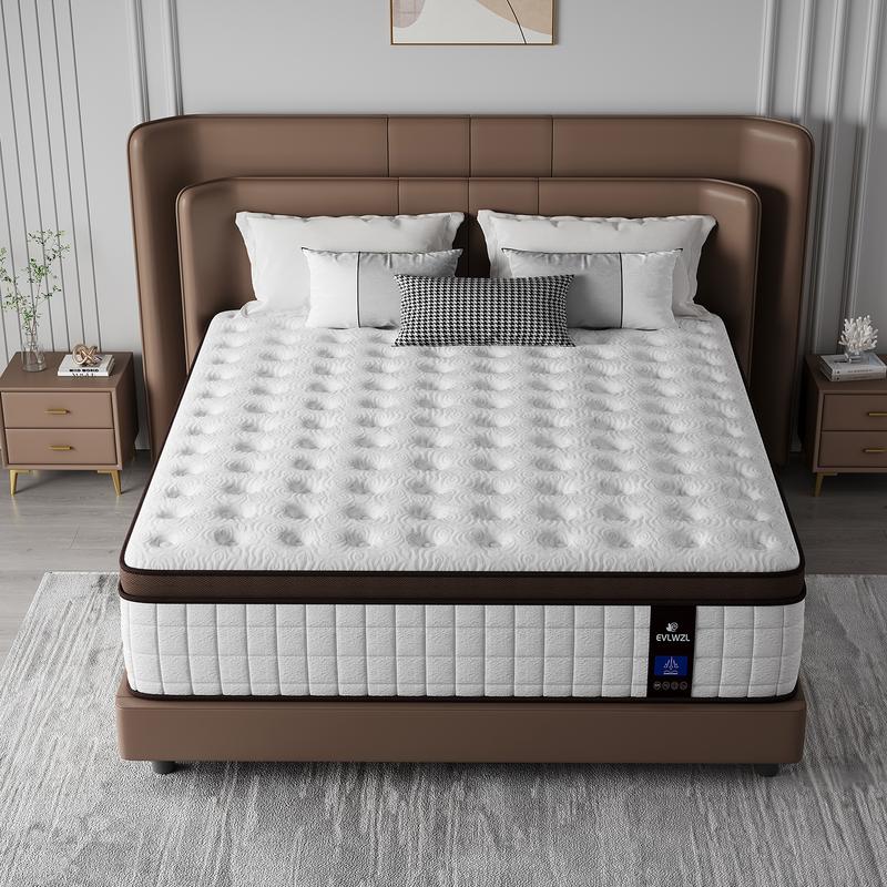 【miyedao】8/10/12/14 Inch Twin, Full, Queen, King Mattress Memory Foam And Spring, Hybrid MattressMedium Firmness, Lumbar Support, For Home Rooms Hotels, Boxed Halloween ChristmasGift Furniture Ergonomic mattress queen size mattress