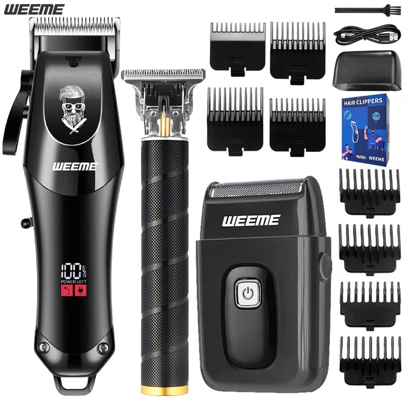 Professional Men's Grooming Kit, Electric Shaver Set with Trimmer, Nose Hair Clipper, Razor, Comb Attachments, Ideal Gift for Him