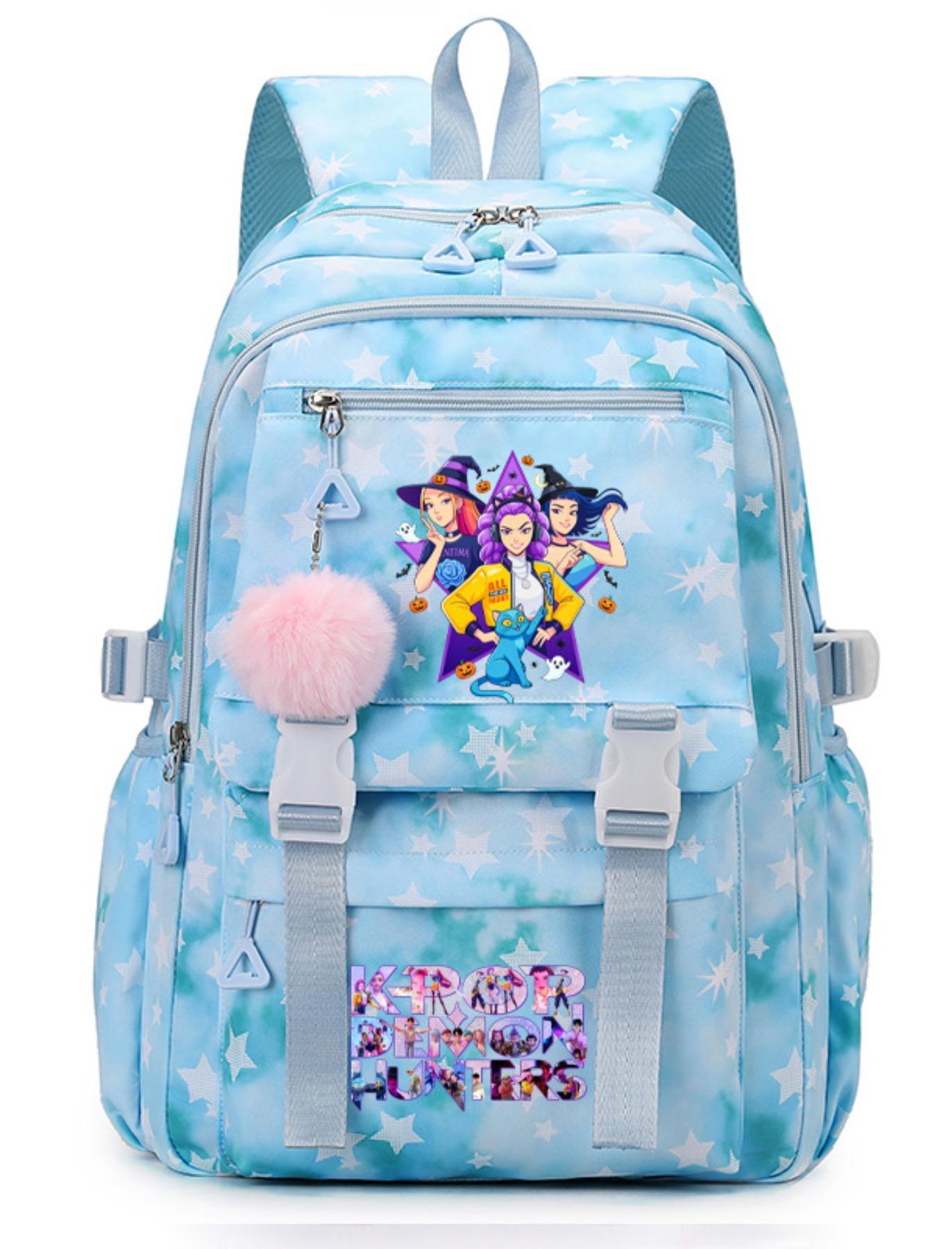 Large Capacity Star Pattern Backpack, Lightweight Preppy Style Bookbag for Students, School & Commute Use, Kpop Fashion, Cute Backpack