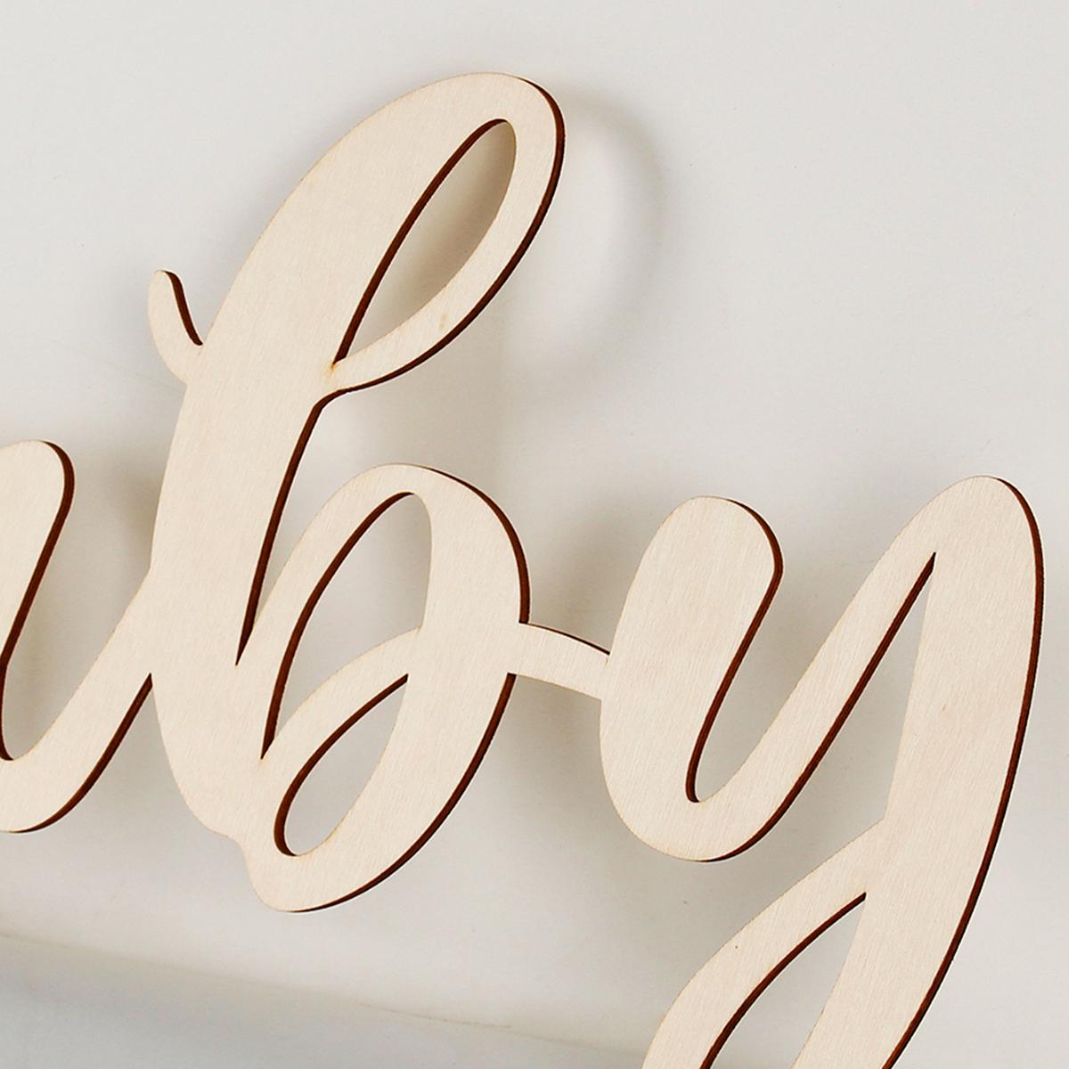 1Set, Oh Baby Wooden Decoration Wall Sticker, Wedding Party Decoraion, Baby Shower Birthday Party Decor, Boy Girl Gender Reveal Party Wall Sign Supplies, Gender Reveal Party Decoration Welcome Baby Birthday Party Supplies Wall Sticker