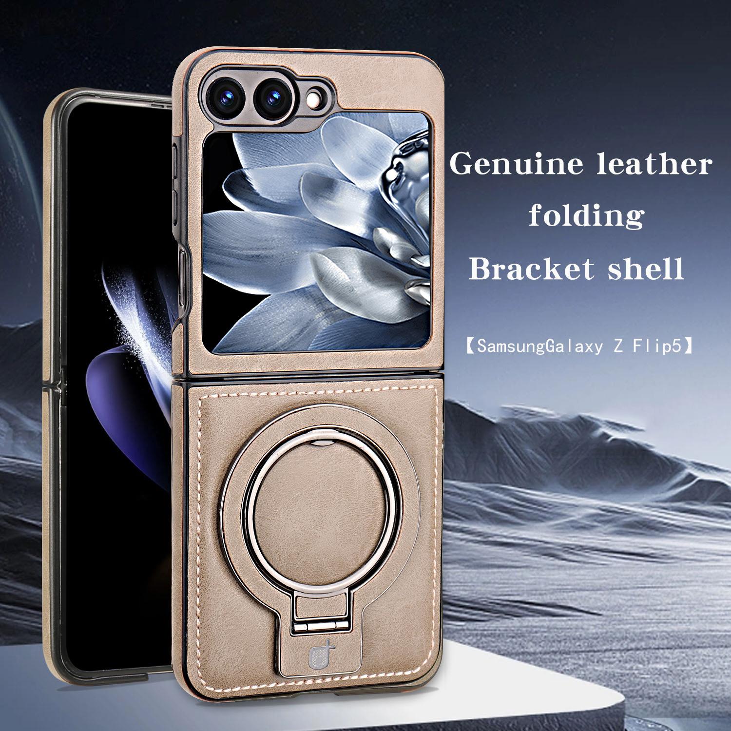 Magnetic suction Leather phone case for  Z Flip 6 /Z Flip 5/ Z Flip 4/3 Business phone case