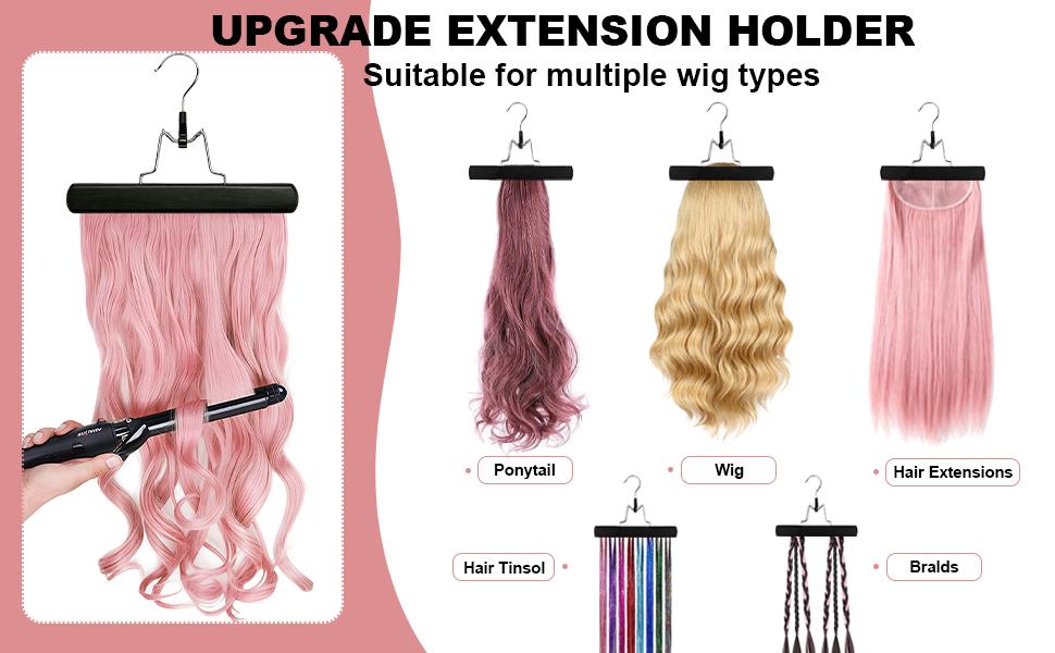 2 Pack Silk Wig Bag with Hanger, Breathable Hair Extension Holder for Styling & Organizing, Dust-Silk Case for Protecting Hair Extensions & Wigs