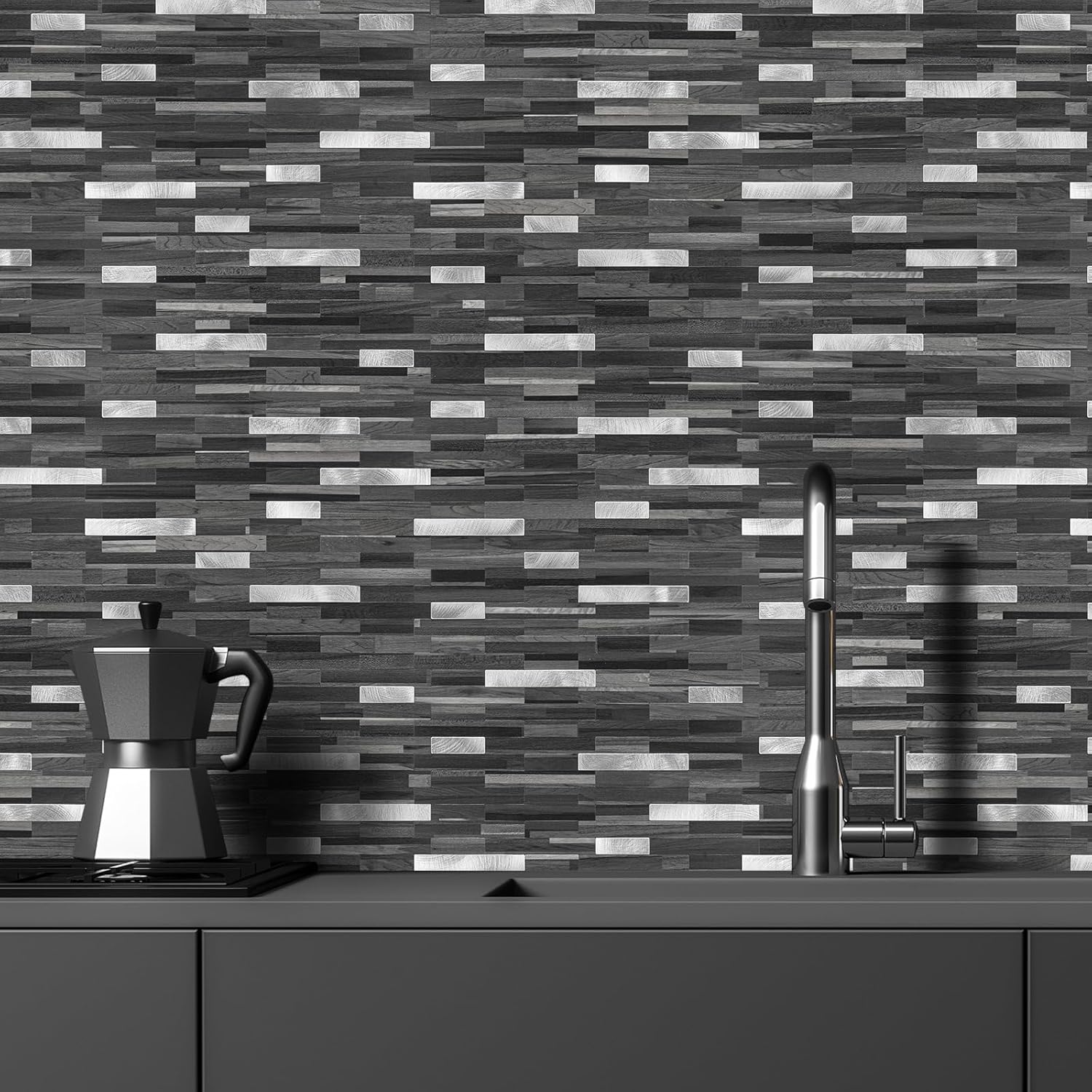 STICKGOO 20Pcs Peel and Stick Backsplash Tile, Stick on Backsplash for Kitchen/Bathroom/RV, Self Adhesive Wall Tiles Marble Pattern Wallpaper