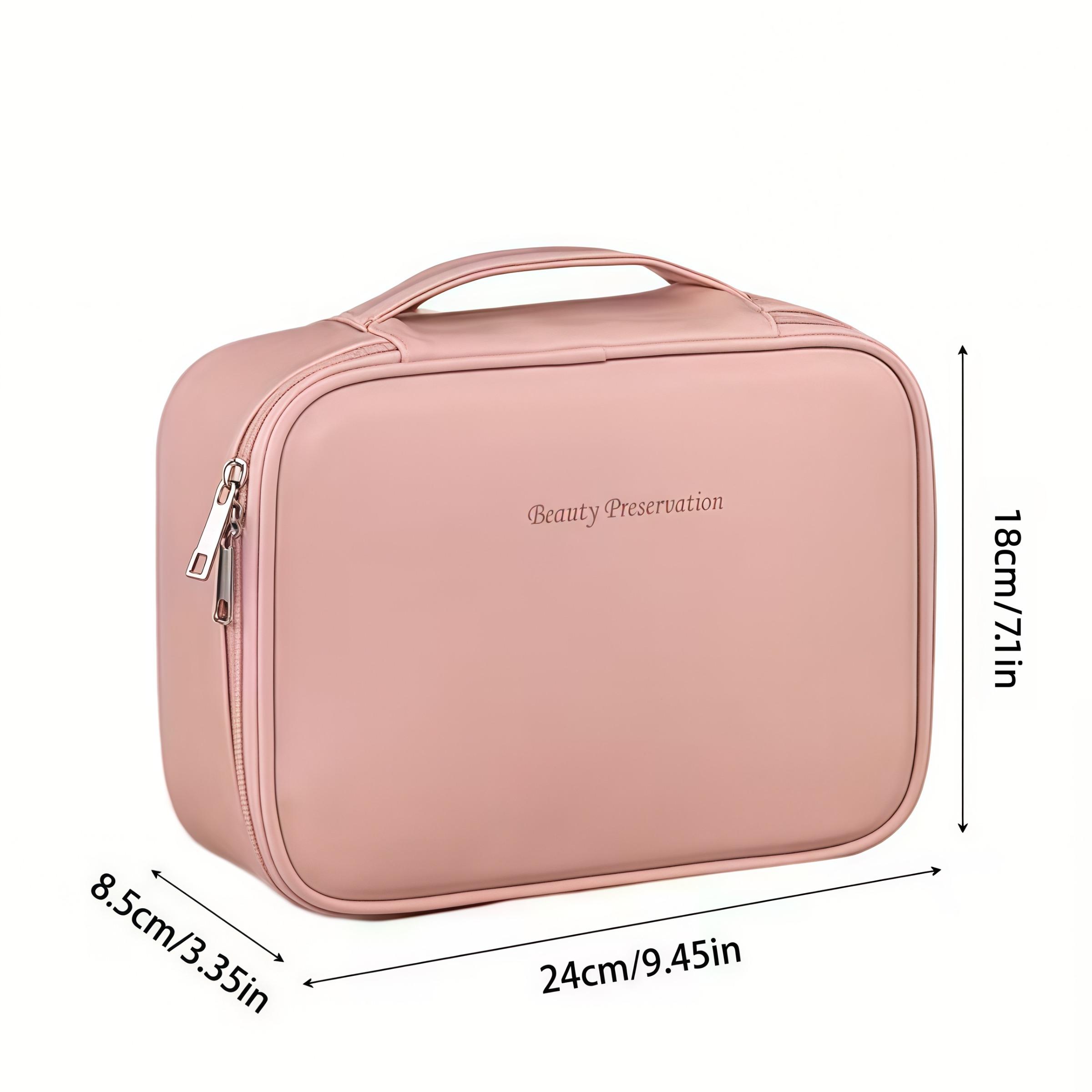 Large Capacity Multi-Layer Makeup Organizer Box, Elegant Design with Removable Brush Holder, Adjustable Compartments for Cosmetics Storage, Cover, Desktop Storage Organizer